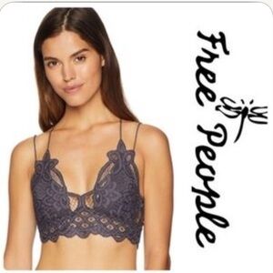 Free People Black Lace Bralette Intimates